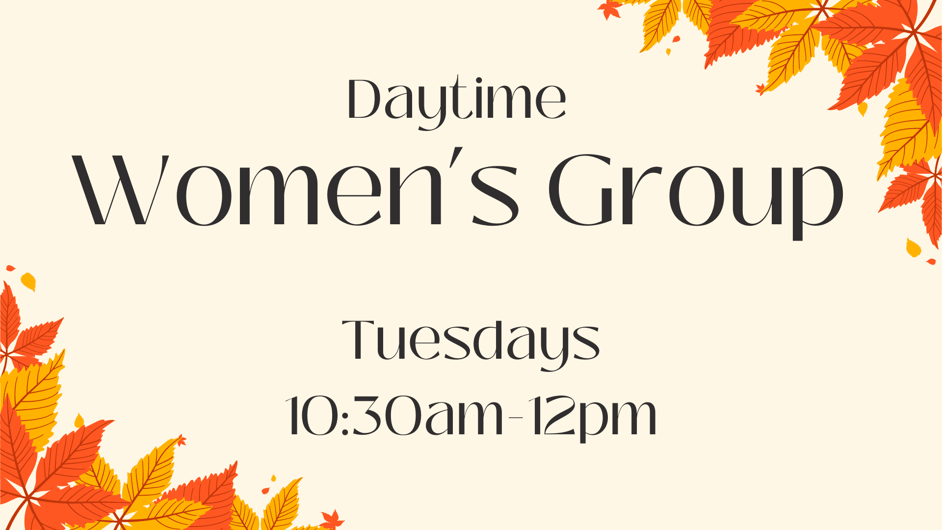 An image with the information for Daytime Womens's Group