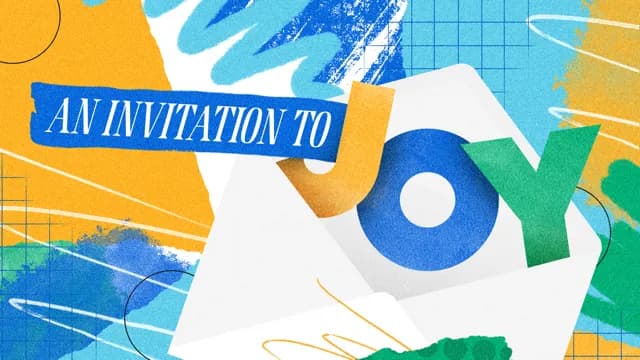 A promotional image for "an invitation to joy"