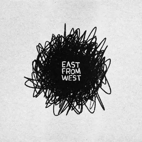 A black scribble taking up about half of the screen with the words "East From West" handwritten over it.