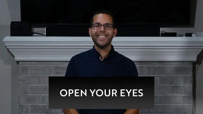 Cover image of the Open Your Eyes message.
